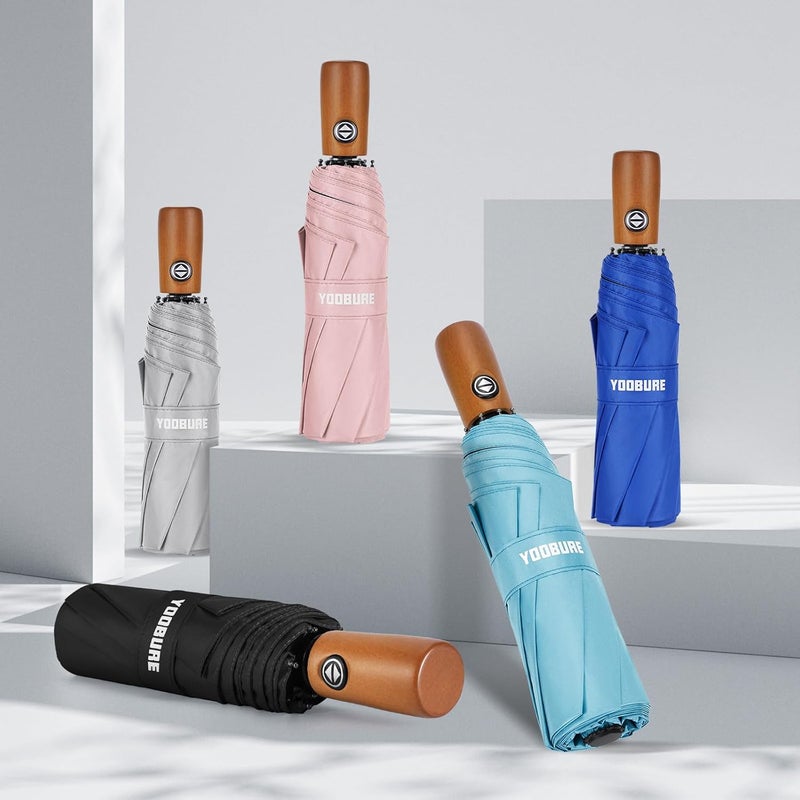 Yoobure Windproof Travel Umbrella - Automatic Umbrellas for Rain, Compact Folding Umbrella with UV Protection, Lightweight Portable Design for Backpack/Walking/Car, Sun & Storm Ready - Image 3